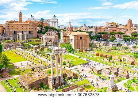 Roman Forum, Latin Forum Romanum, Most Important Cenre In Ancient Rome, Italy