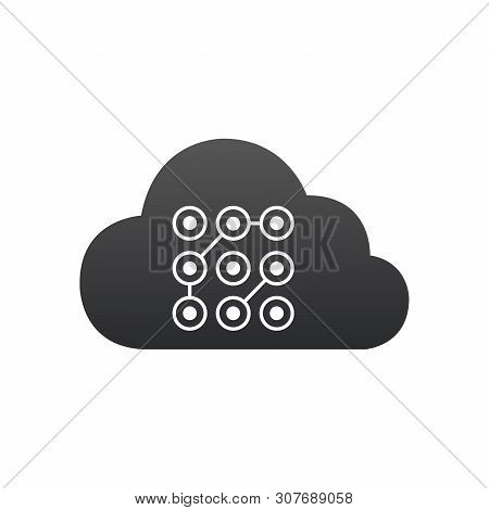 Cloud Lock Screen Pattern, Cyber Security Concept. Vector Illustration Isolated On White Background