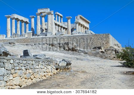 Temple Of Apolon On Aegina Island In Greece