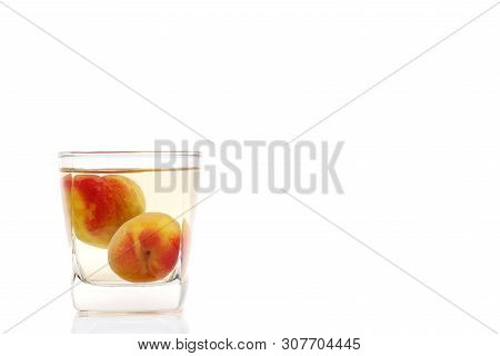 Japanese Plum Wine Called Umeshu On White Background