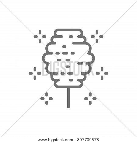 Candy-floss, Cotton Candy Line Icon. Isolated On White Background