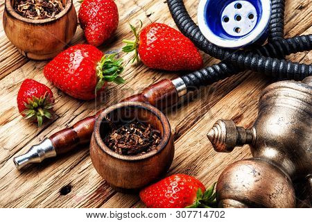 Smoking Hookah On Strawberry