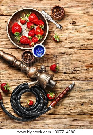Smoking Hookah On Strawberry
