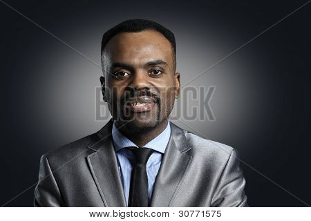 Tvář šťastný Afro americký businessma