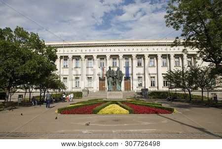 View Of National Library St. Cyril And St. Methodius In Sofia, Bulgaria.