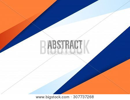 Polygonal Geometric Abstract Background With Orange And Dark Blue Color With Modern Style Shape - Ve