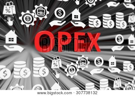 Opex Concept Blurred Background 3d Render Illustration