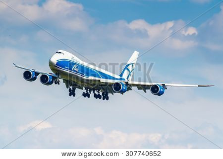 Moscow, Russia - June 21, 2019: Aircraft Boeing 747-8hvf Vq-bgz Of Airbridgecargo Airline Landing At