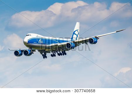 Moscow, Russia - June 21, 2019: Aircraft Boeing 747-8hvf Vq-bgz Of Airbridgecargo Airline Landing At