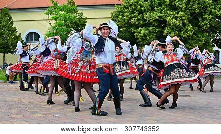 Brno - Bystrc, Czech Republic, June 22, 2019. Traditional Czech Feast. Folk Festival. Girls And Boys