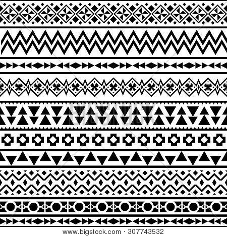 Seamless Ethnic Pattern Design. Vector Illustration. Aztec Design