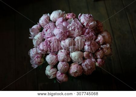 Bouquet Of Flowers On A Leg In The Interior Of The Restaurant For A Celebration Shop Floristry Or We