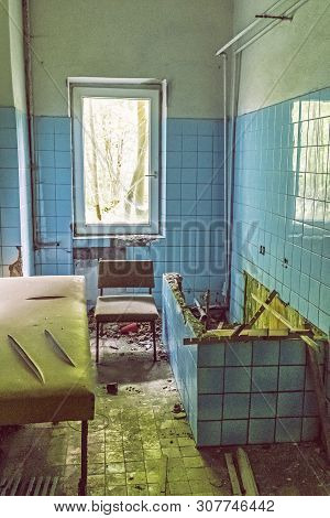 Interior Of Abandoned House In Korytnica Spa, Slovak Republic. Urbex Style.