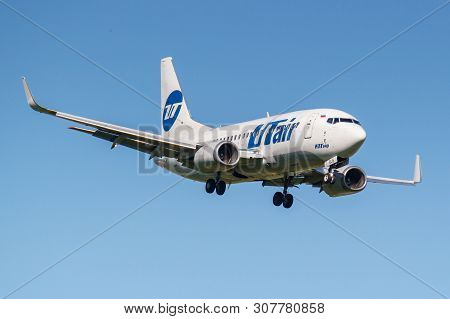 Moscow, Russia - May 19, 2019: Aircraft Boeing 737-524(wl) Vq-bjs Of Utair Aviation Landing At Vnuko
