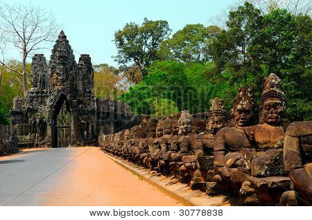 South Gate, indgangen til Angkor Thom i Cambodja