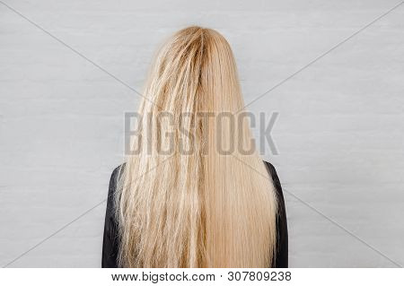 Sick, Cut And Healthy Hair Care Keratin. Before And After Treatment