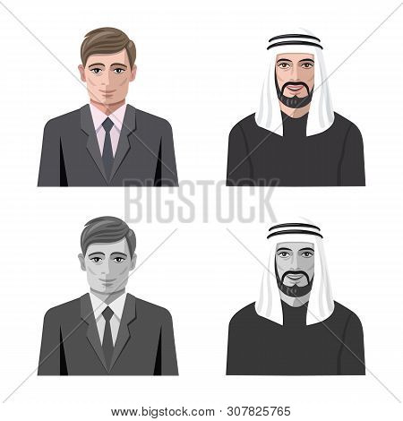 Vector Illustration Of Hairstyle And Profession Sign. Set Of Hairstyle And Character Stock Vector Il