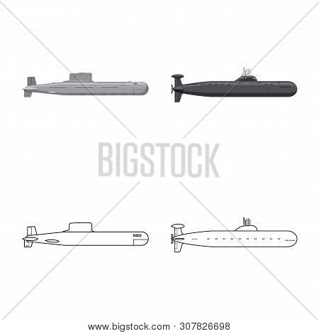 Vector Illustration Of War And Ship Icon. Set Of War And Fleet Vector Icon For Stock.