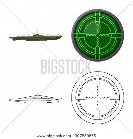 Vector Illustration Of War And Ship Icon. Set Of War And Fleet Vector Icon For Stock.