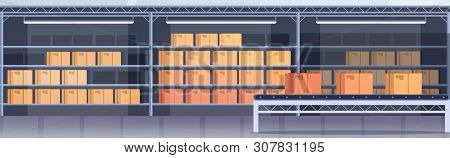 Manufacturing Assembly Production Line Industrial Conveyor Production Empty No People Modern Warehou
