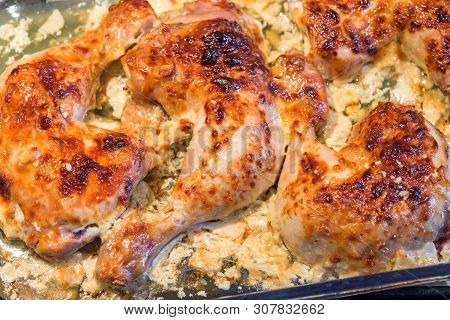 Oven Roasted Chicken Legs Garlic Mayonnaise Yogurt Sause