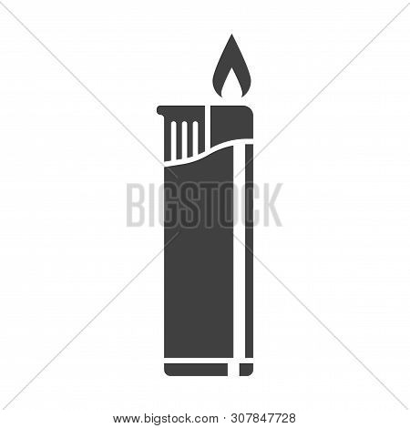 Icon Cigarette Lighter. Vector On White Background.