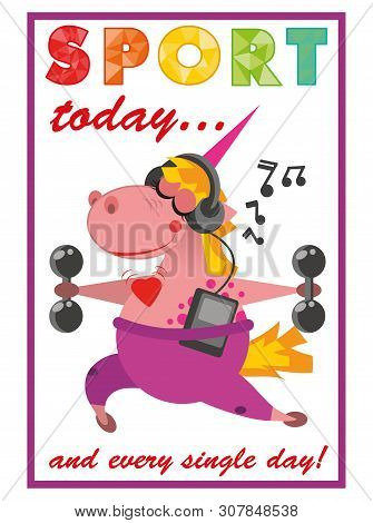 Cute And Funny Cartoon Unicorn Doing Oga