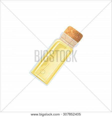 Yellow Oil Empty Phial With Cork, Tranparent Icy-white Vial, Scent Bottle, Medicine Bottle, Jar.