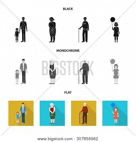 Vector Design Of Character And Avatar Sign. Collection Of Character And Portrait Vector Icon For Sto
