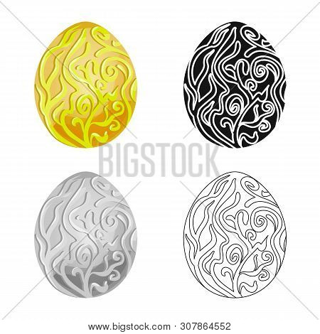 Vector Design Of Egg And Dragon Symbol. Collection Of Egg And Easter Vector Icon For Stock.