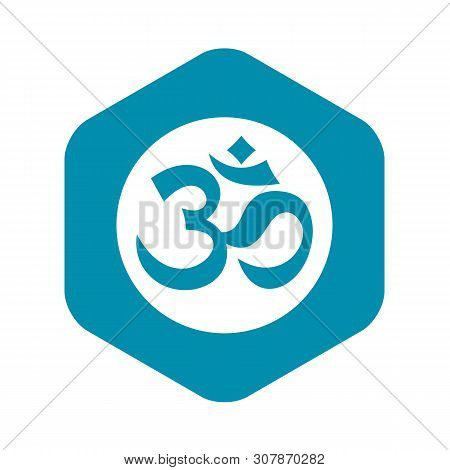 Symbol Aum Icon In Simple Style On A White Background Vector Illustration