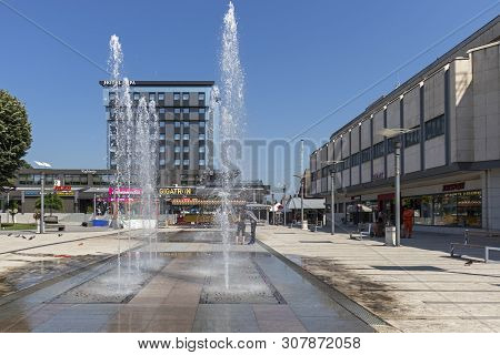 Pirot, Serbia - June 15, 2019: Square And Building At The Center Of Town Of Pirot, Southern And East