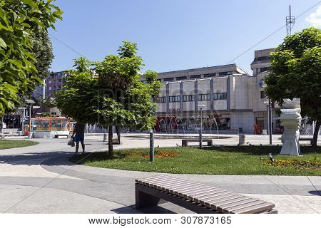 Pirot, Serbia - June 15, 2019: Square And Building At The Center Of Town Of Pirot, Southern And East