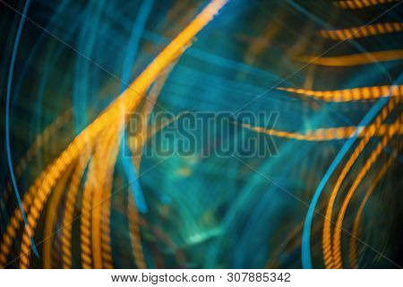 Blurred Abstract Bokeh Background Of City Lights At Night