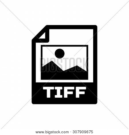 Black Tiff File Document Icon. Download Tiff Button Icon Isolated. Tiff File Symbol. Vector Illustra
