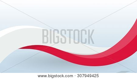 Poland National Flag. Polish Symbol, Waving Unusual Shape. Design Template For Decoration Of Flyer A