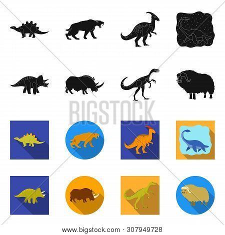 Isolated Object Of Animal And Character Logo. Collection Of Animal And Ancient Vector Icon For Stock