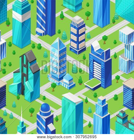 Building Skyscraper In Cityscape Vector City Skyline And Business Officebuilding Of Commercial Compa