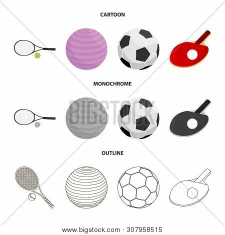 Vector Illustration Of Ball And Soccer Symbol. Set Of Ball And Basketball Stock Vector Illustration.