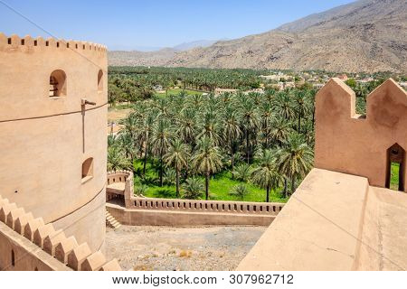 View from the wall of Rustaq Fort in the city of Rustaq, Oman