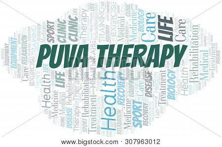 Puva Therapy Word Cloud. Wordcloud Made With Text Only.
