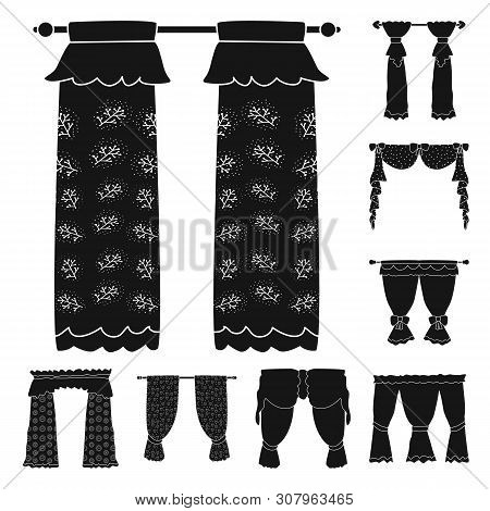 Vector Design Of Garter And Blinds Sign. Collection Of Garter And Drapery Stock Symbol For Web.