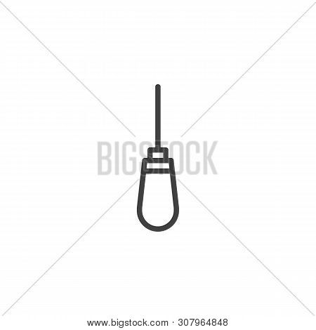 Awl Groover Line Icon. Linear Style Sign For Mobile Concept And Web Design. Tailor Equipment Outline
