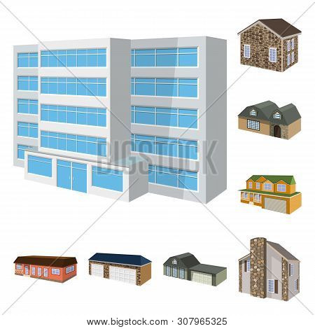 Isolated Object Of Building And Home Icon. Collection Of Building And Construction Vector Icon For S