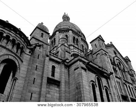Basilica Of The Sacre Coeur Black And White Photography. Paris, France.