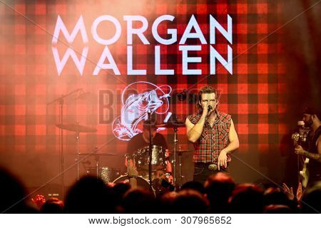 NASHVILLE, TN - JUN 3: Morgan Wallen performs at CMT's RAMJAM on June 3, 2019 at TopGolf in Nashville, Tennessee.
