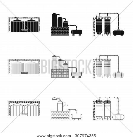 Vector Design Of Production And Structure Icon. Set Of Production And Technology Vector Icon For Sto