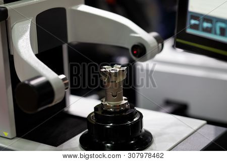 Cnc Tool Presetting And Measuring Machine. Selective Focus.