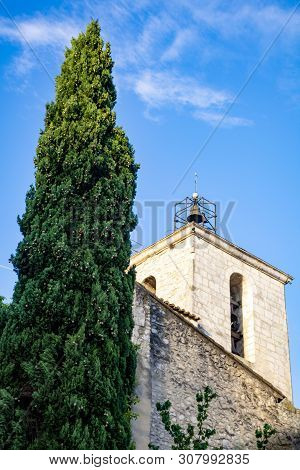 View On Traditional And Medieval Houses In Provence, South Of France, Vacation And Tourist Destinati