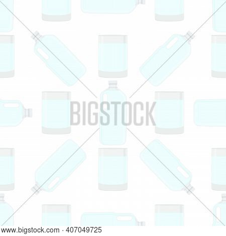 Illustration On Theme Set Identical Types Plastic Bottles For Drinking Water. Water Pattern Consisti